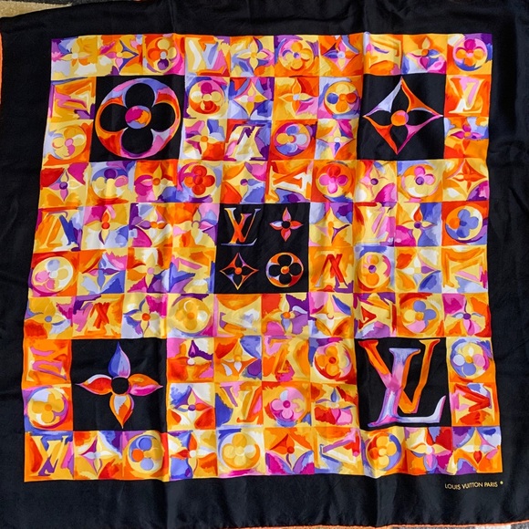 Louis vuitton multicolor mono silk scarf - Picture 1 of 7